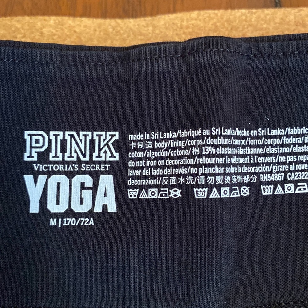 PINK leggings black. Plain band with Dog logo size M - Picture 3 of 3